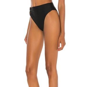 Camila Coelho Andres High Waist Bottom in Black & Nude XXS NWT